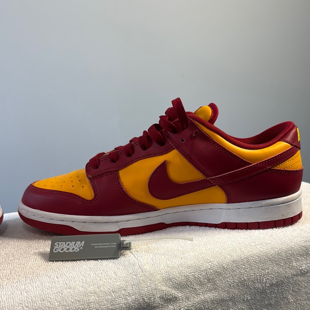 Nike Dunk Low  Retro Red and Yellow Sneakers with Classic Swish